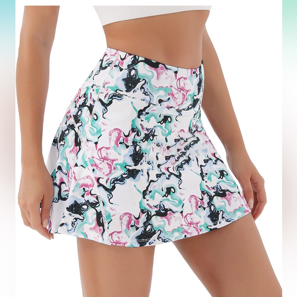 Persit High Waisted Tennis Skorts with Ball Pockets